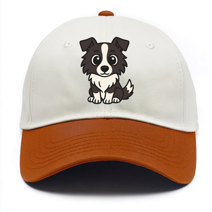 Border Collie - Intense stare sitting pose - Two Tone Cap - Orange