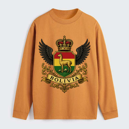 Bolivia Llama Emblem  - Classic Long Sleeve Shirt - Orange