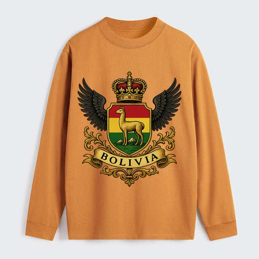 Bolivia Llama Emblem  - Classic Long Sleeve Shirt - Orange