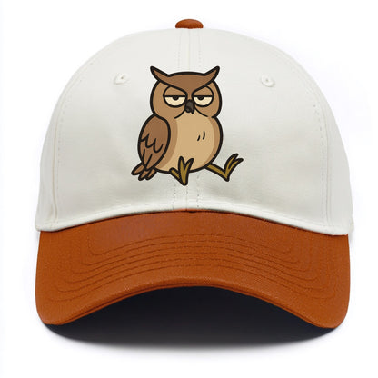 The Owl Judging Silently - Two Tone Cap - Orange
