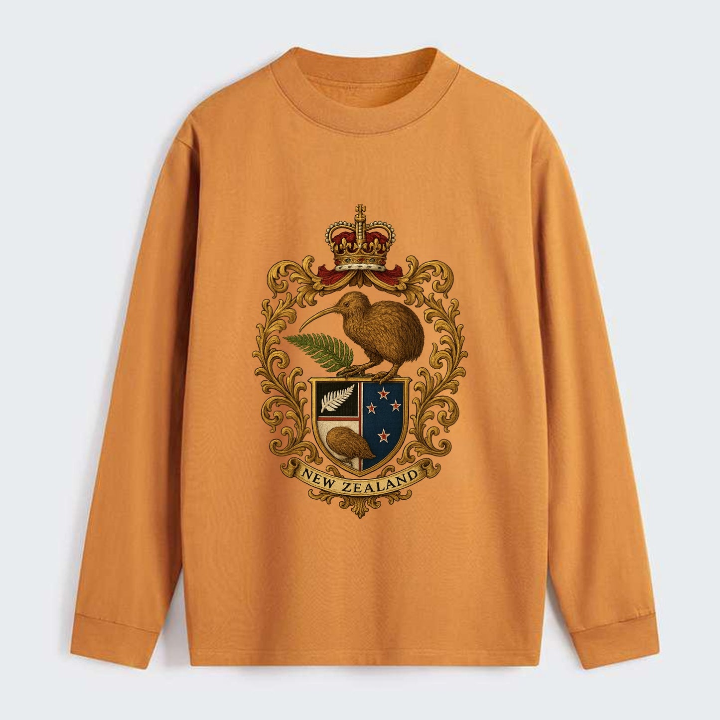 New Zealand Kiwi Emblem - Classic Long Sleeve Shirt - Orange