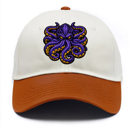 KRAKEN TENTACLES - sea monster in purple and black , deep sea - Two Tone Cap - Orange