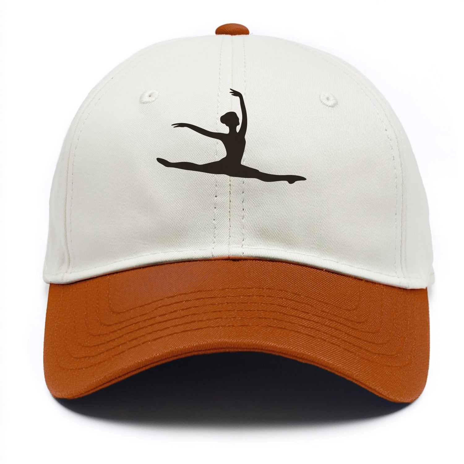 Ballet dancer in grand jete leap - Two Tone Cap - Orange