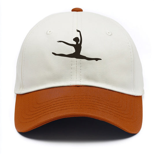 Ballet dancer in grand jete leap - Two Tone Cap - Orange