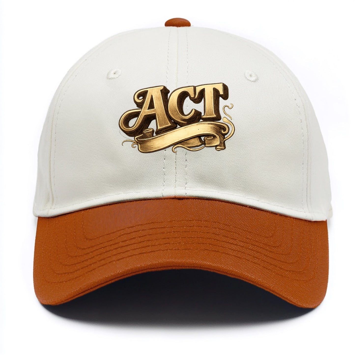 Bold typography design - "ACT" - take action, do something - Two Tone Cap - Orange
