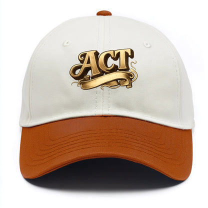 Bold typography design - "ACT" - take action, do something - Two Tone Cap - Orange
