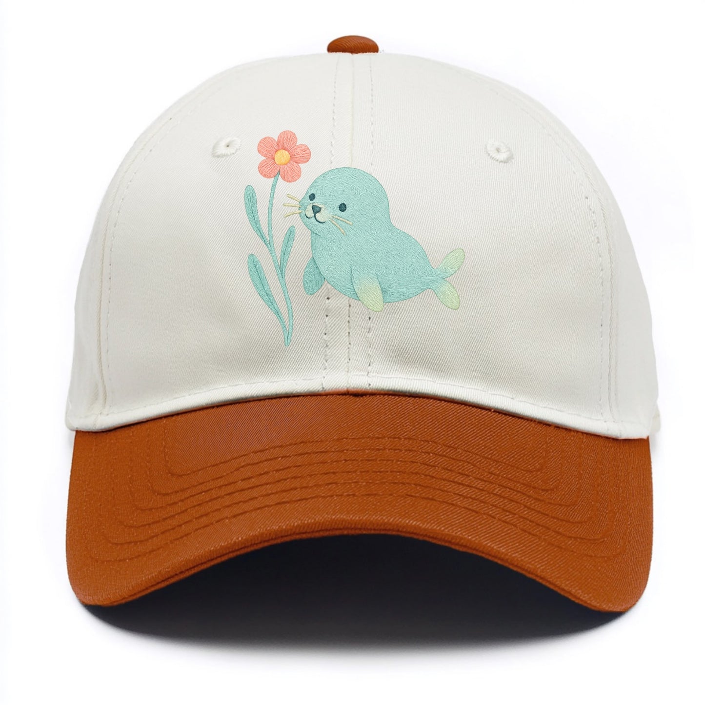 Mint Seal Pup - Two Tone Cap - Orange