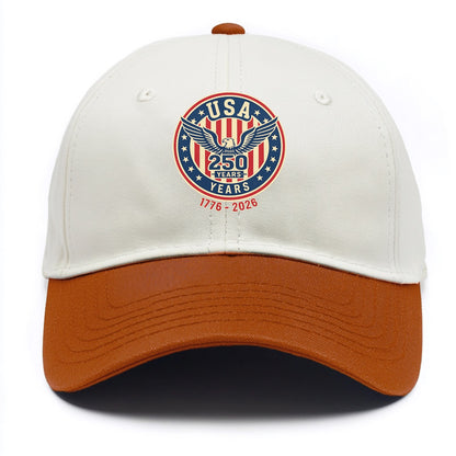 Usa 250 Years Eagle Seal - Two Tone Cap - Orange