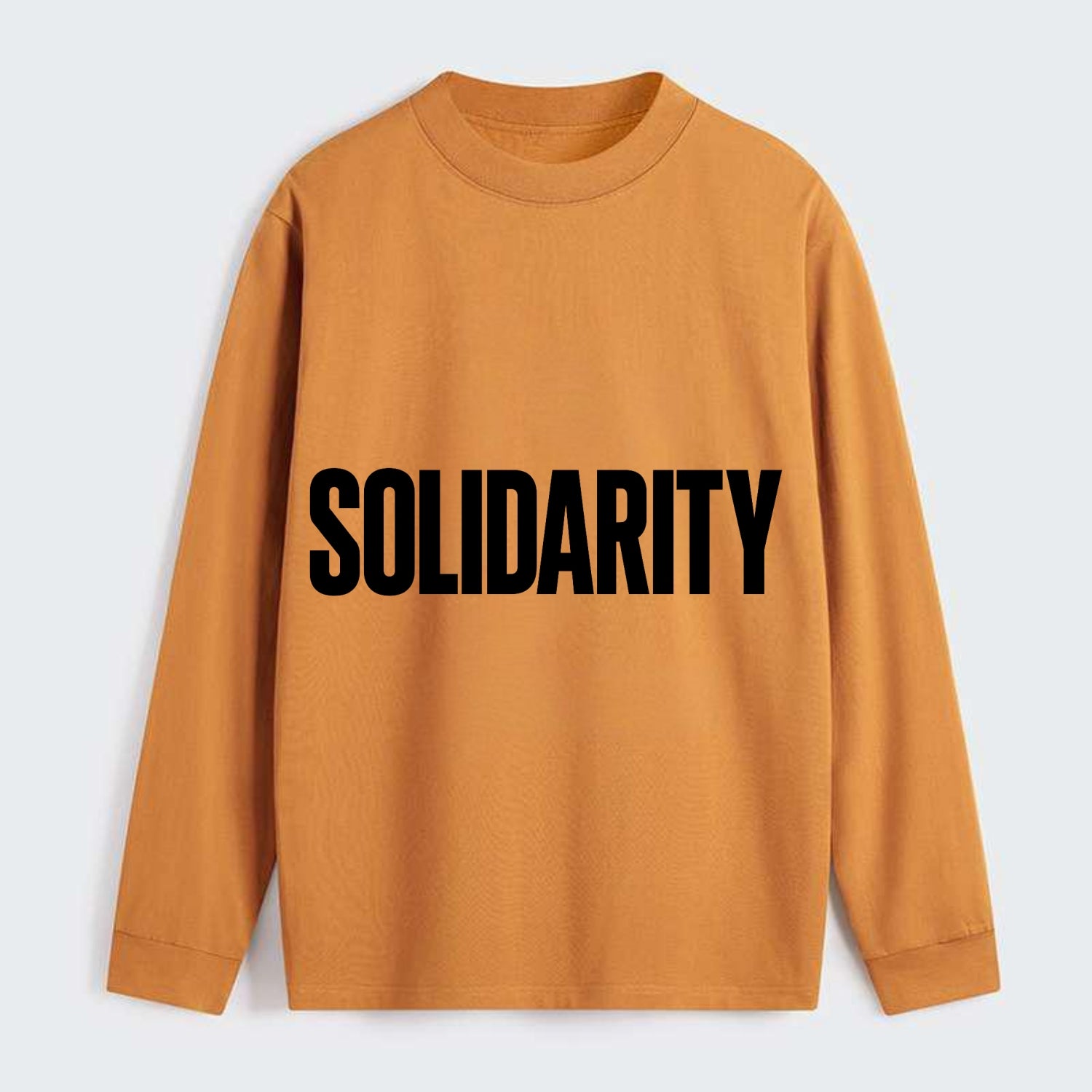 Bold typography design - "SOLIDARITY" - standing together, support - Classic Long Sleeve Shirt - Orange