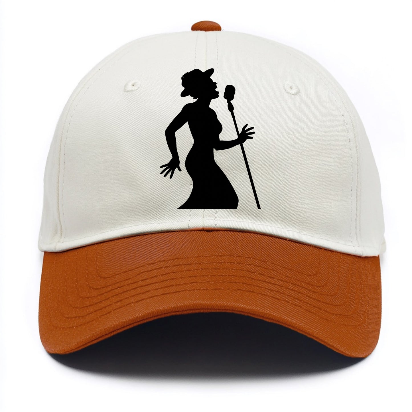 Jazz singer at vintage microphone - Two Tone Cap - Orange