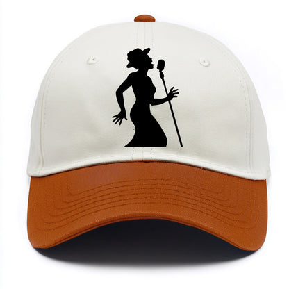 Jazz singer at vintage microphone - Two Tone Cap - Orange