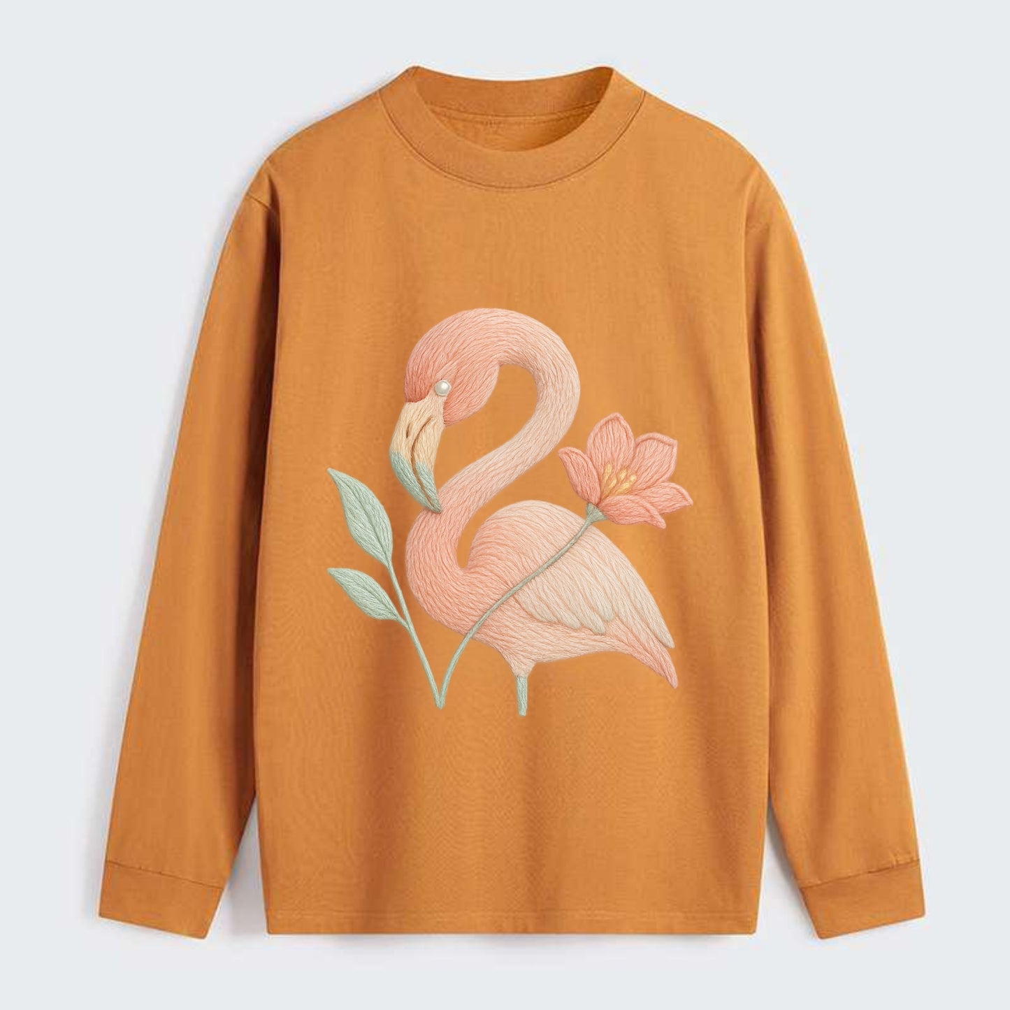 Peach Flamingo - Classic Long Sleeve Shirt - Orange