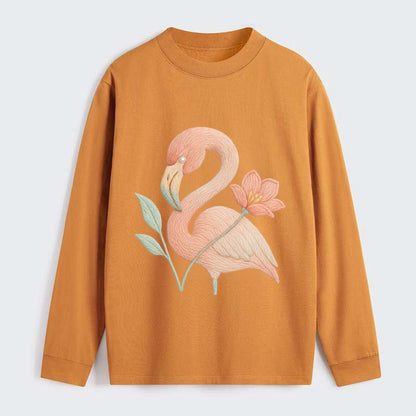 Peach Flamingo - Classic Long Sleeve Shirt - Orange