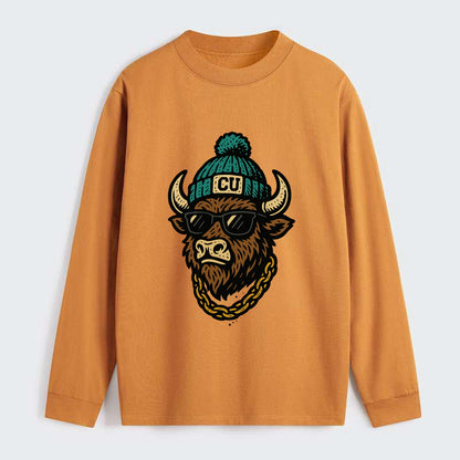 Boulder Ralphie wearing Colorado beanie with CU patch - Classic Long Sleeve Shirt - Orange