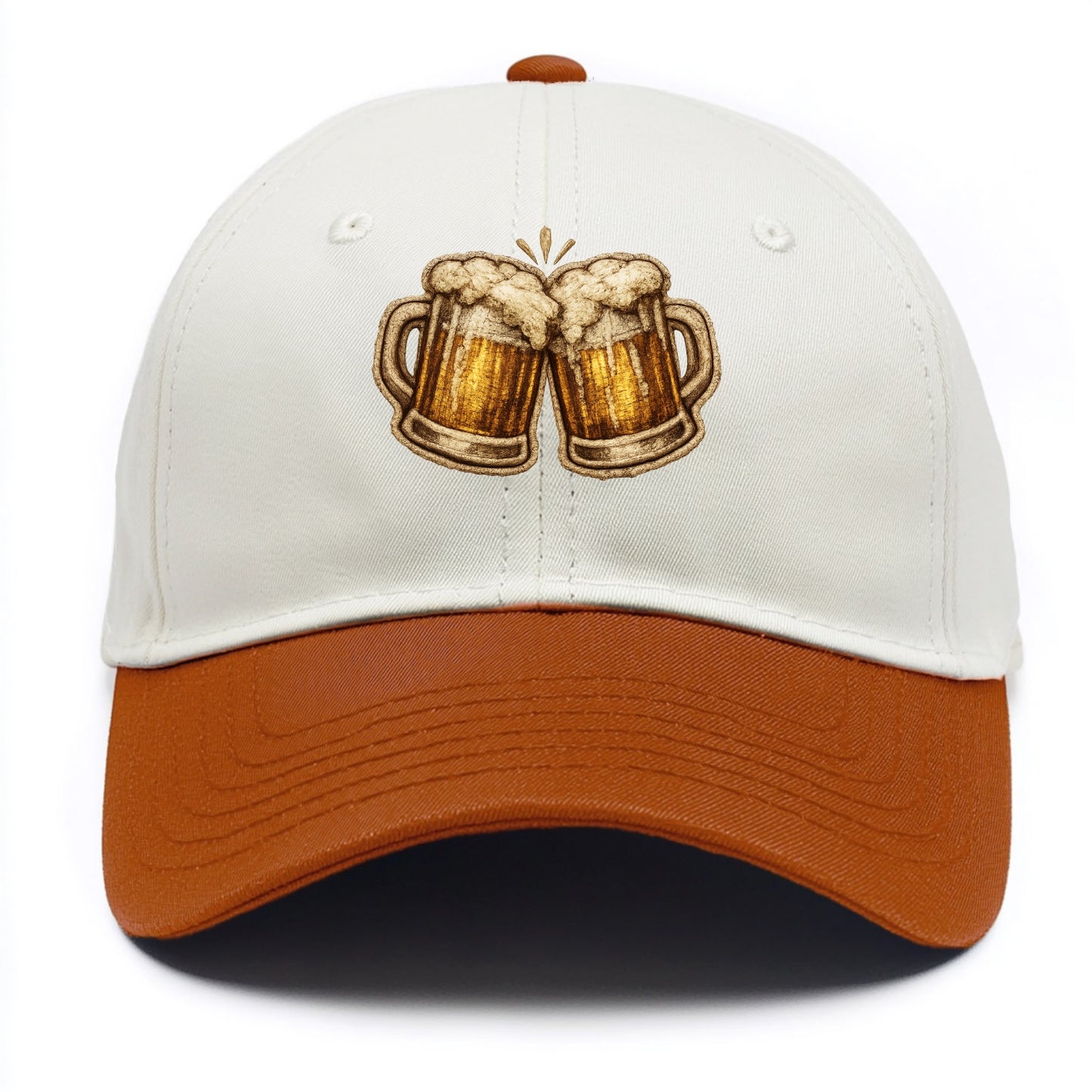 BEER MUG CHEERS - frosty beer stein in gold and amber , brewery - Two Tone Cap - Orange
