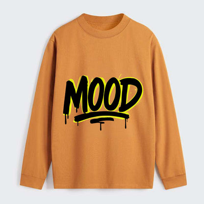 Bold typography design - "MOOD" - current state, feeling it - Classic Long Sleeve Shirt - Orange