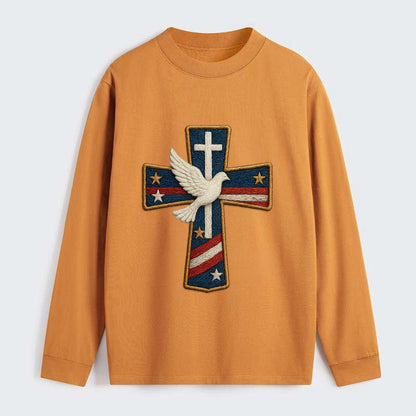 Dove and Cross  - Classic Long Sleeve Shirt - Orange