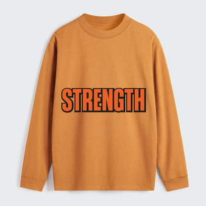 Bold typography design - "STRENGTH" - inner power, resilience, fortitude - Classic Long Sleeve Shirt - Orange