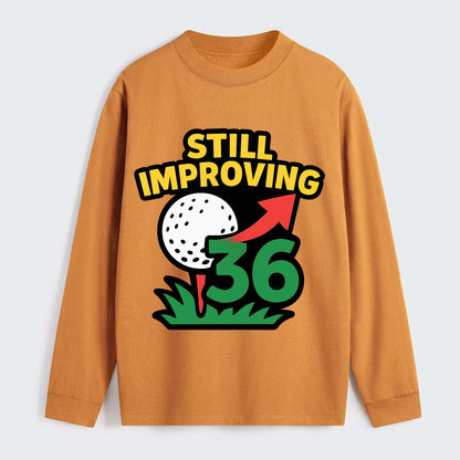 Handicap number getting higher with arrow - "Still Improving" - - Classic Long Sleeve Shirt - Orange