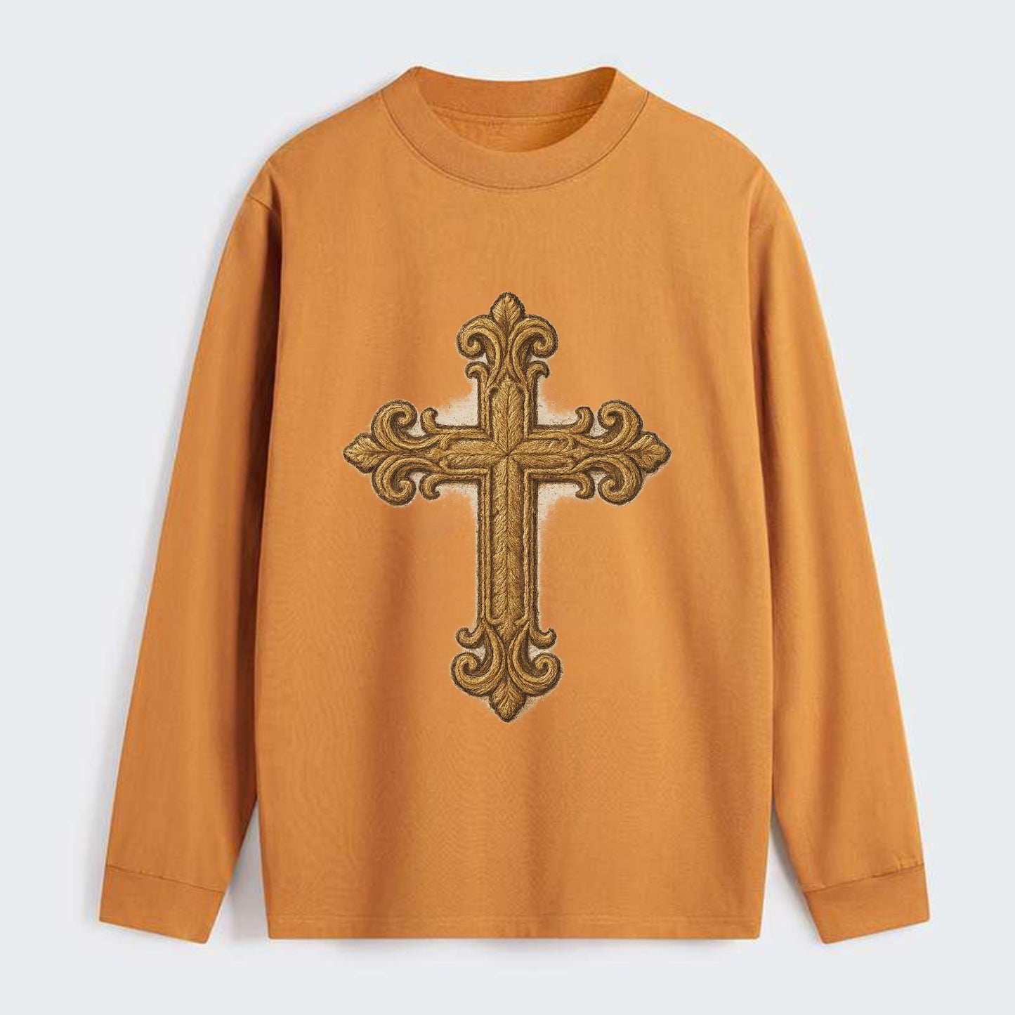 Baroque Cross  - Classic Long Sleeve Shirt - Orange