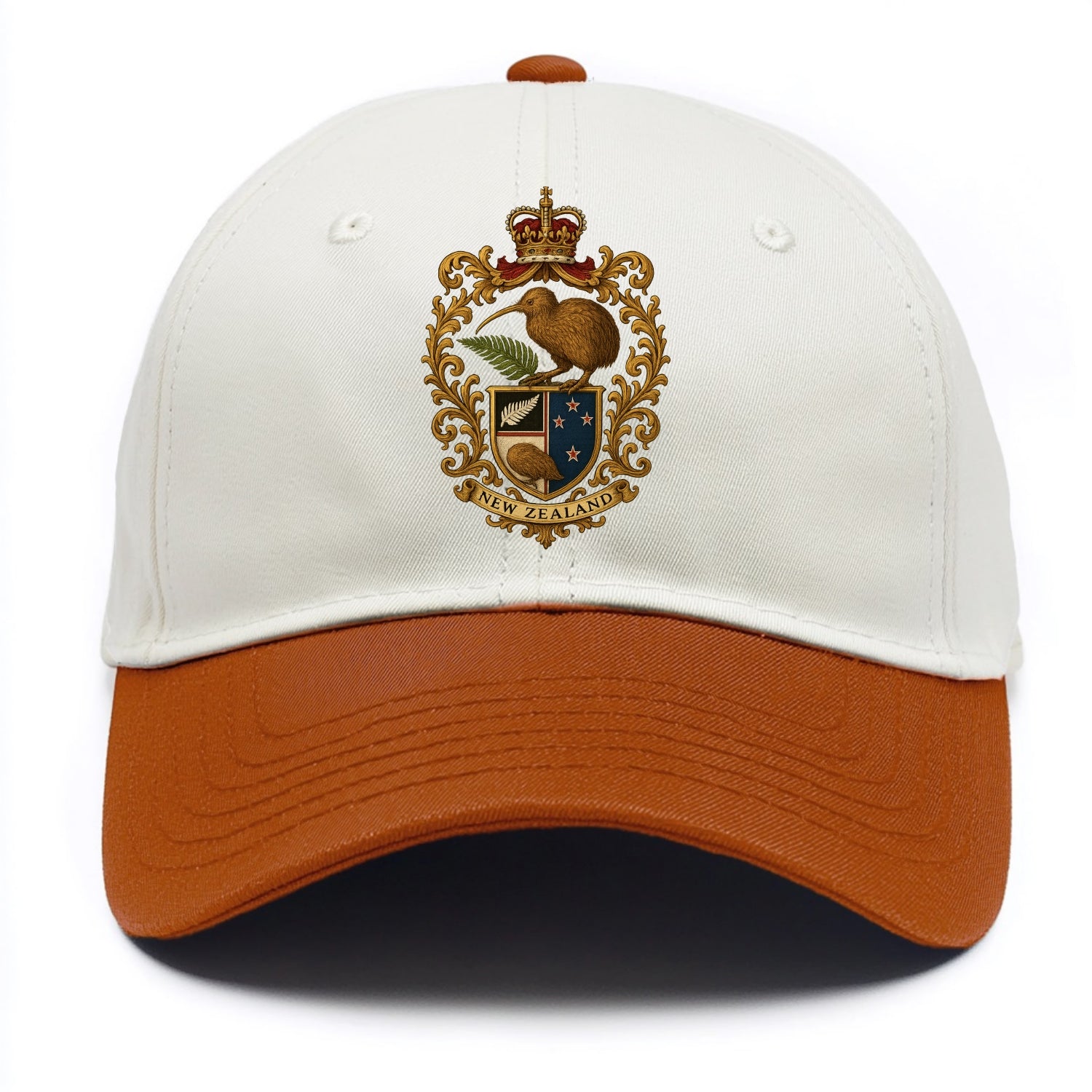 New Zealand Kiwi Emblem  - Two Tone Cap - Orange