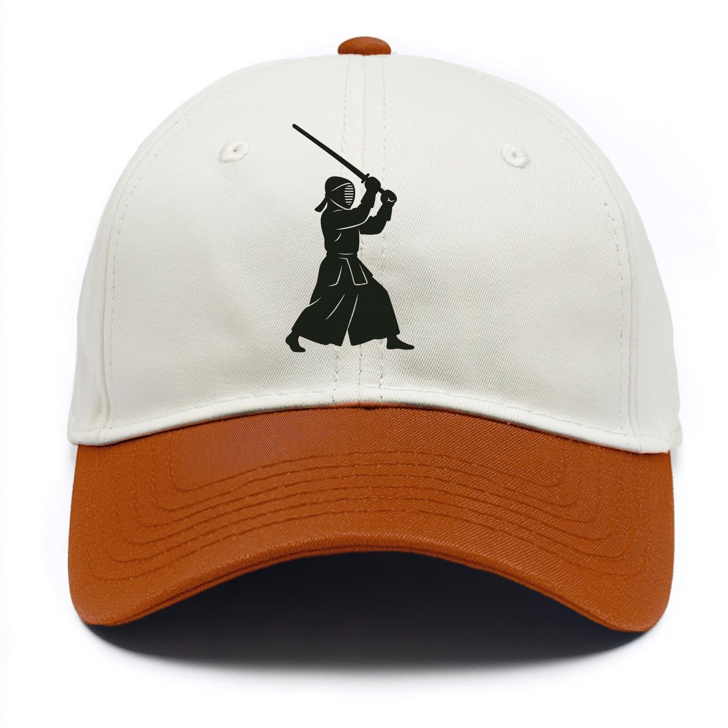 Kendo swordsman in striking stance - Two Tone Cap - Orange