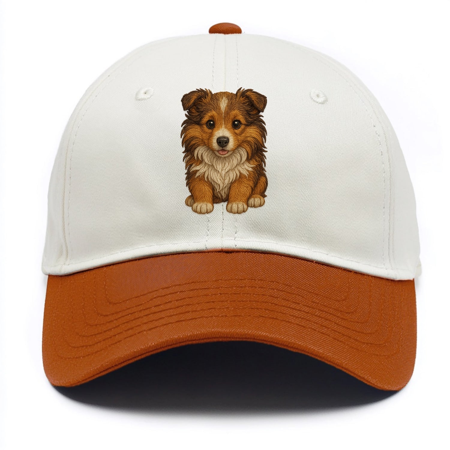 Baby Shetland Sheepdog Puppy - mini collie look, flowing mane, intelligent eyes, - Two Tone Cap - Orange