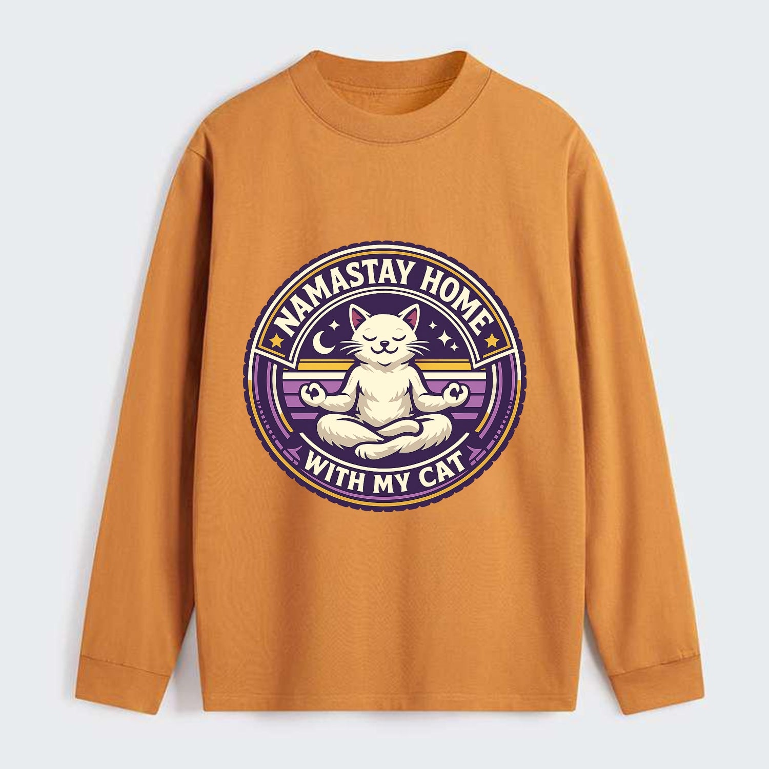 Zen Feline Retreat - Classic Long Sleeve Shirt - Orange