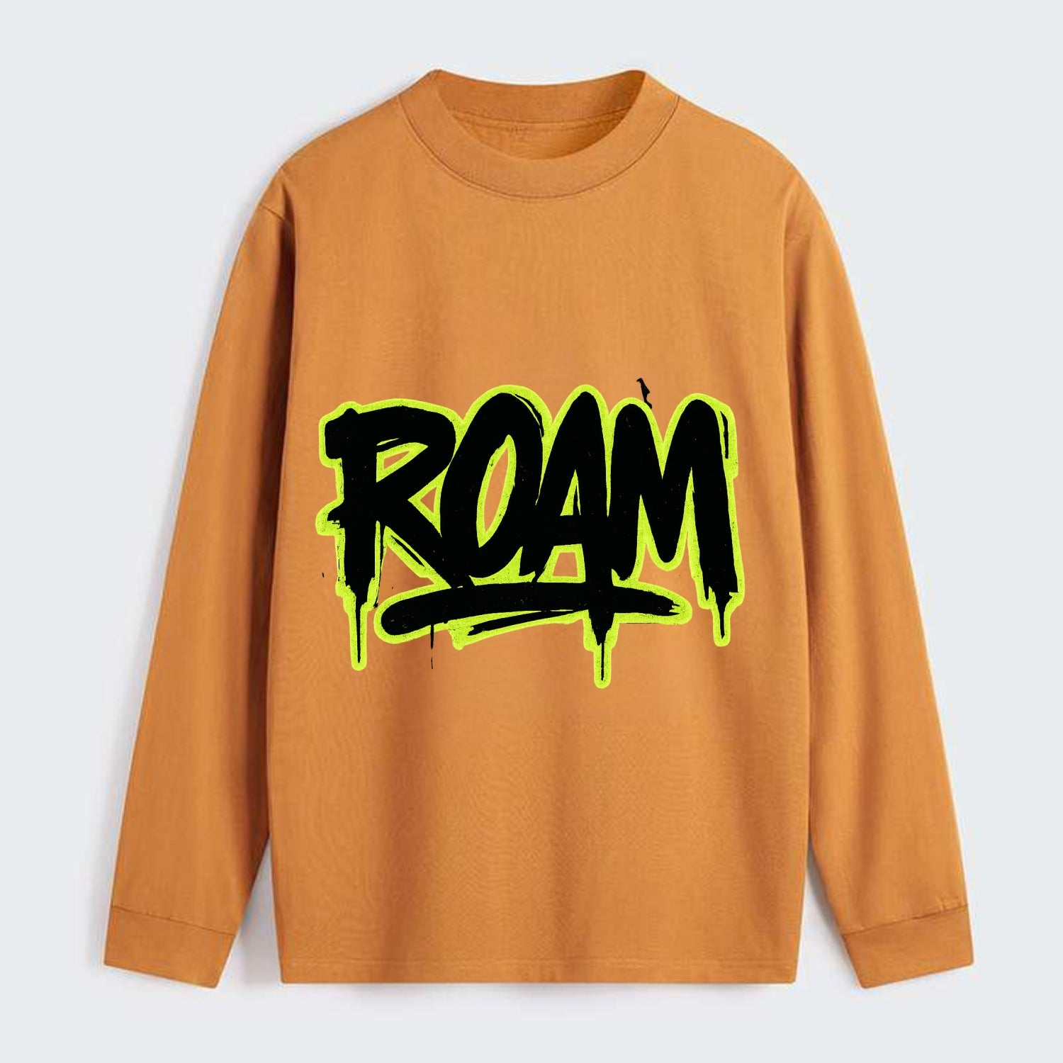 Bold typography design - "ROAM" - wander freely, no destination needed - Classic Long Sleeve Shirt - Orange