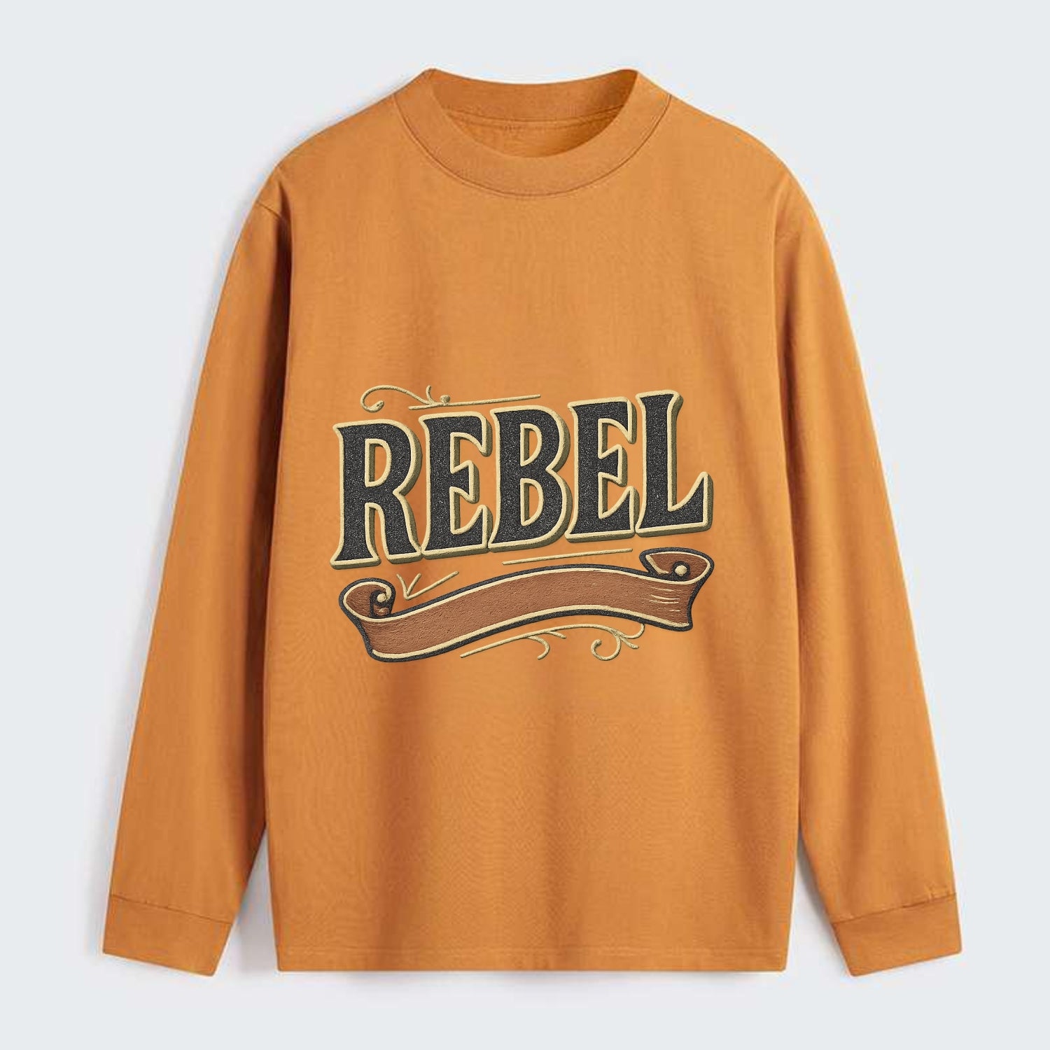 Bold typography design - "REBEL" - nonconformist, rule breaker, - Classic Long Sleeve Shirt - Orange