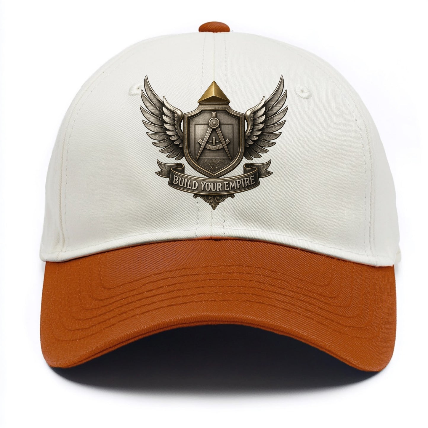 BUILD YOUR EMPIRE | Architect compass | - Two Tone Cap - Orange