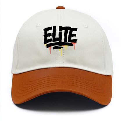 Bold typography design - "ELITE" - top tier, highest level - Two Tone Cap - Orange