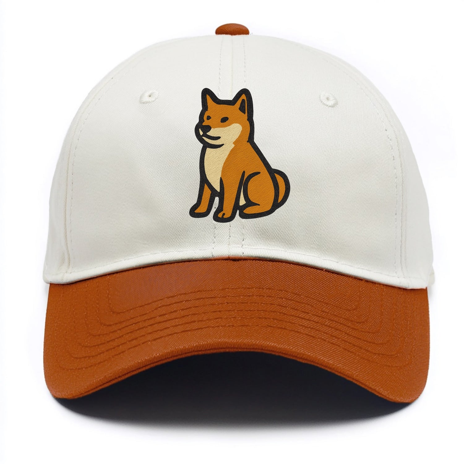 Shiba Inu - Red colored sitting pose - T Two Tone Cap - Orange