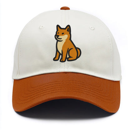 Shiba Inu - Red colored sitting pose - T Two Tone Cap - Orange