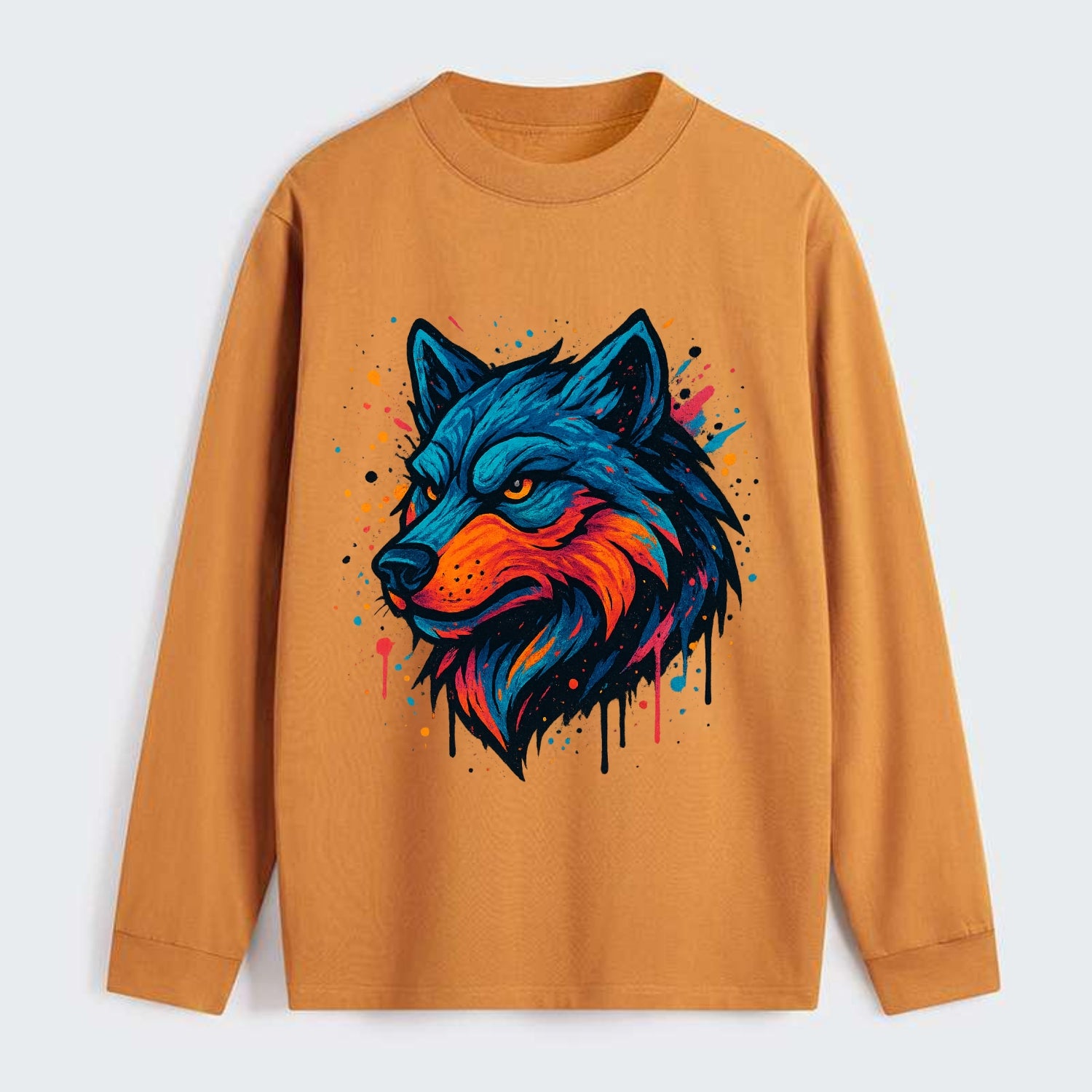 Velvet Wolf Royal  - Classic Long Sleeve Shirt - Orange
