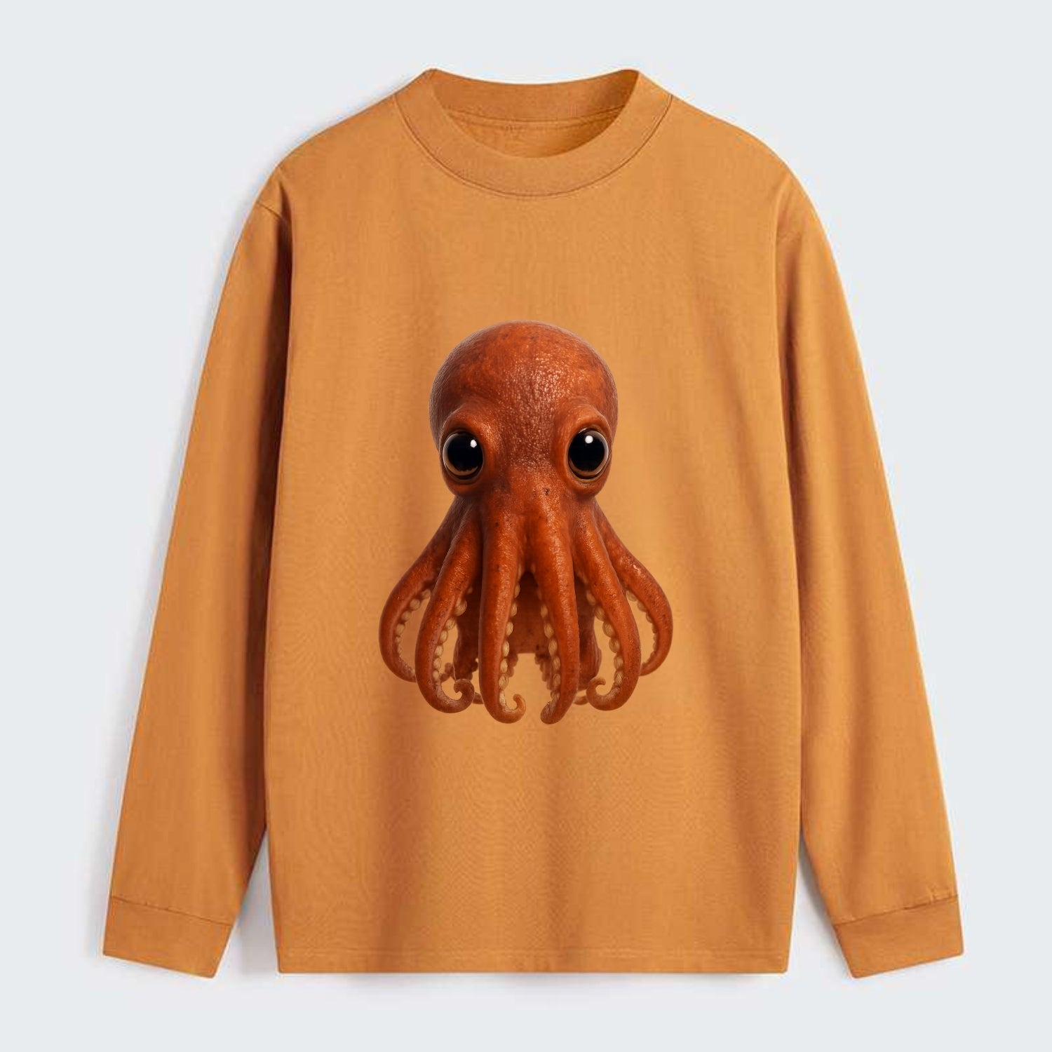 Baby Giant Pacific Octopus - reddish, smaller tentacles, expressive - Classic Long Sleeve Shirt - Orange