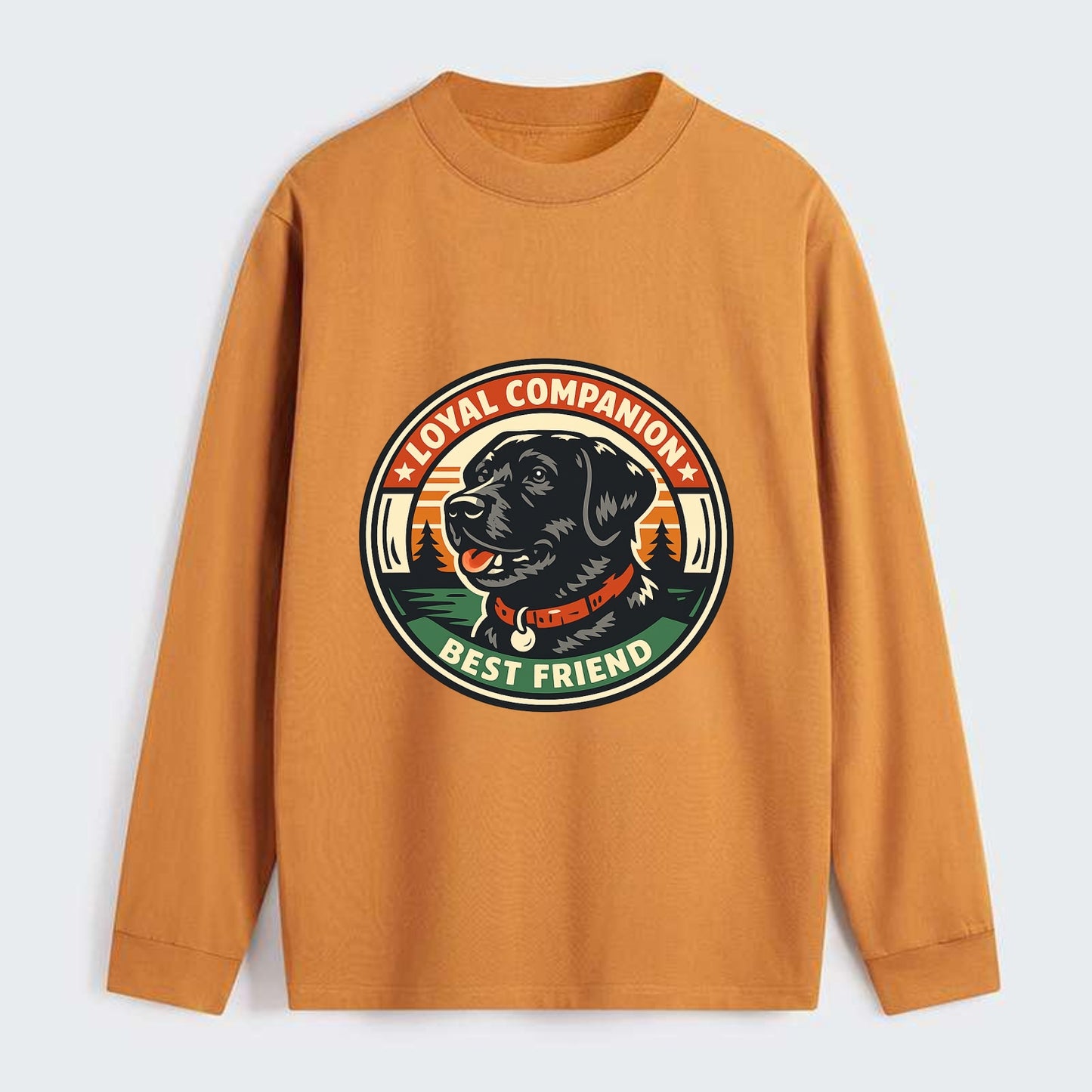 Noble Companion Emblem - Classic Long Sleeve Shirt - Orange