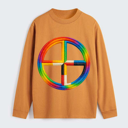 Medicine Wheel  - Classic Long Sleeve Shirt - Orange