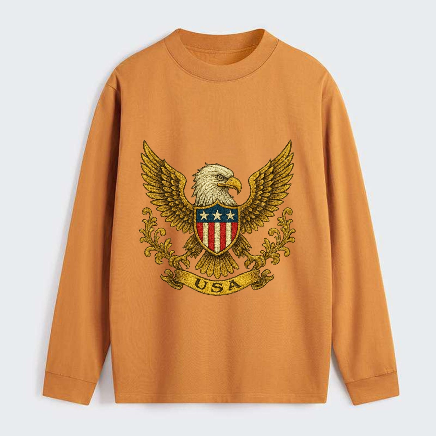 Usa Heritage Eagle 2 - Classic Long Sleeve Shirt - Orange