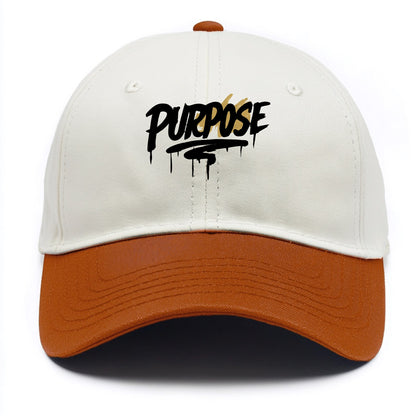 Bold typography design - "PURPOSE" - reason for being - Two Tone Cap - Orange