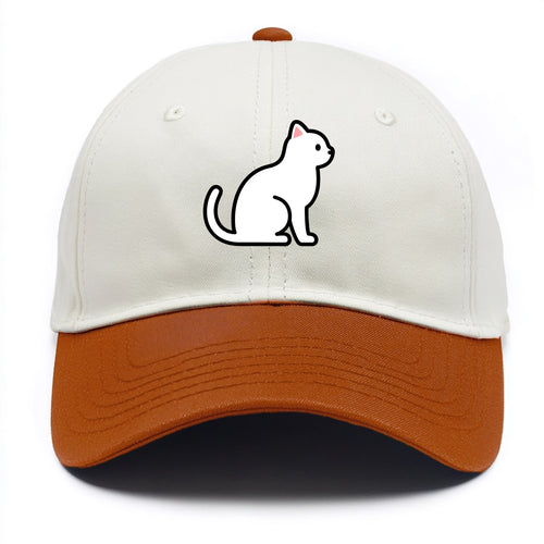 Domestic Shorthair - White classic flat side profile - Two Tone Cap