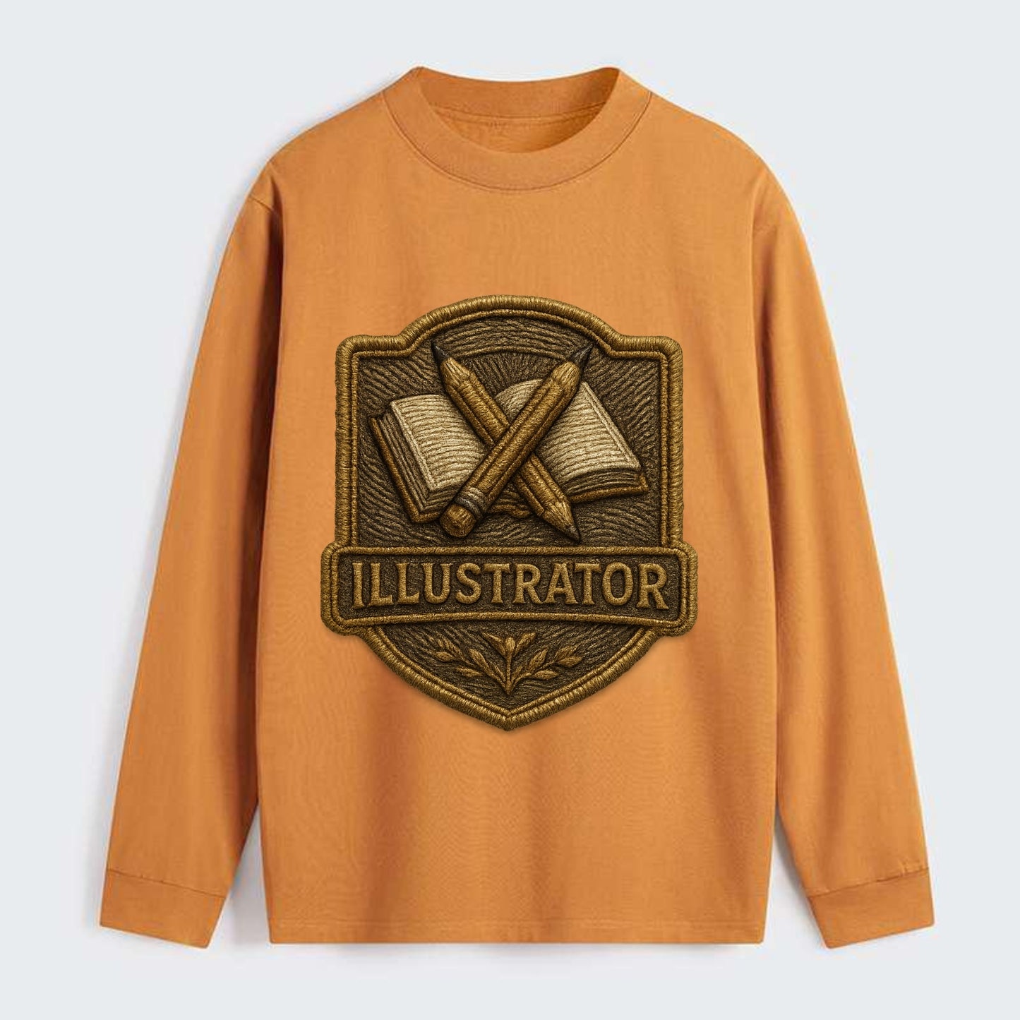 Pencils and sketchbook - illustrator badge - Classic Long Sleeve Shirt - Orange