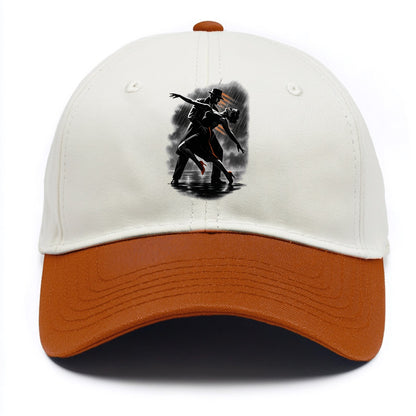 romantic dance pose with woman lifted in the air at lakeside - Two Tone Cap - Orange