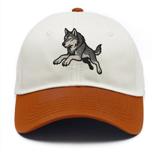 Wolf Leaping Action  - Two Tone Cap