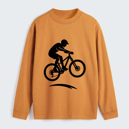 Mountain biker catching air - Classic Long Sleeve Shirt - Orange