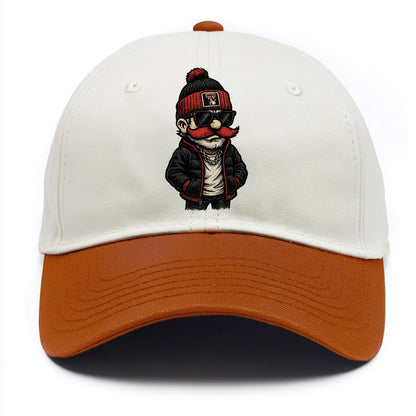 Lubbock Raider wearing Texas Tech beanie with guns up patch - Two Tone Cap - Orange