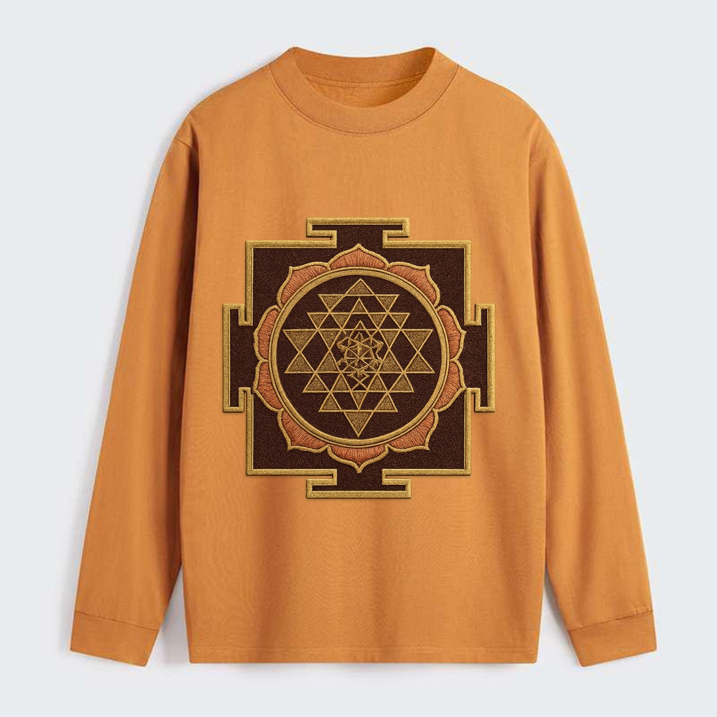 Sri Yantra  - Classic Long Sleeve Shirt - Orange