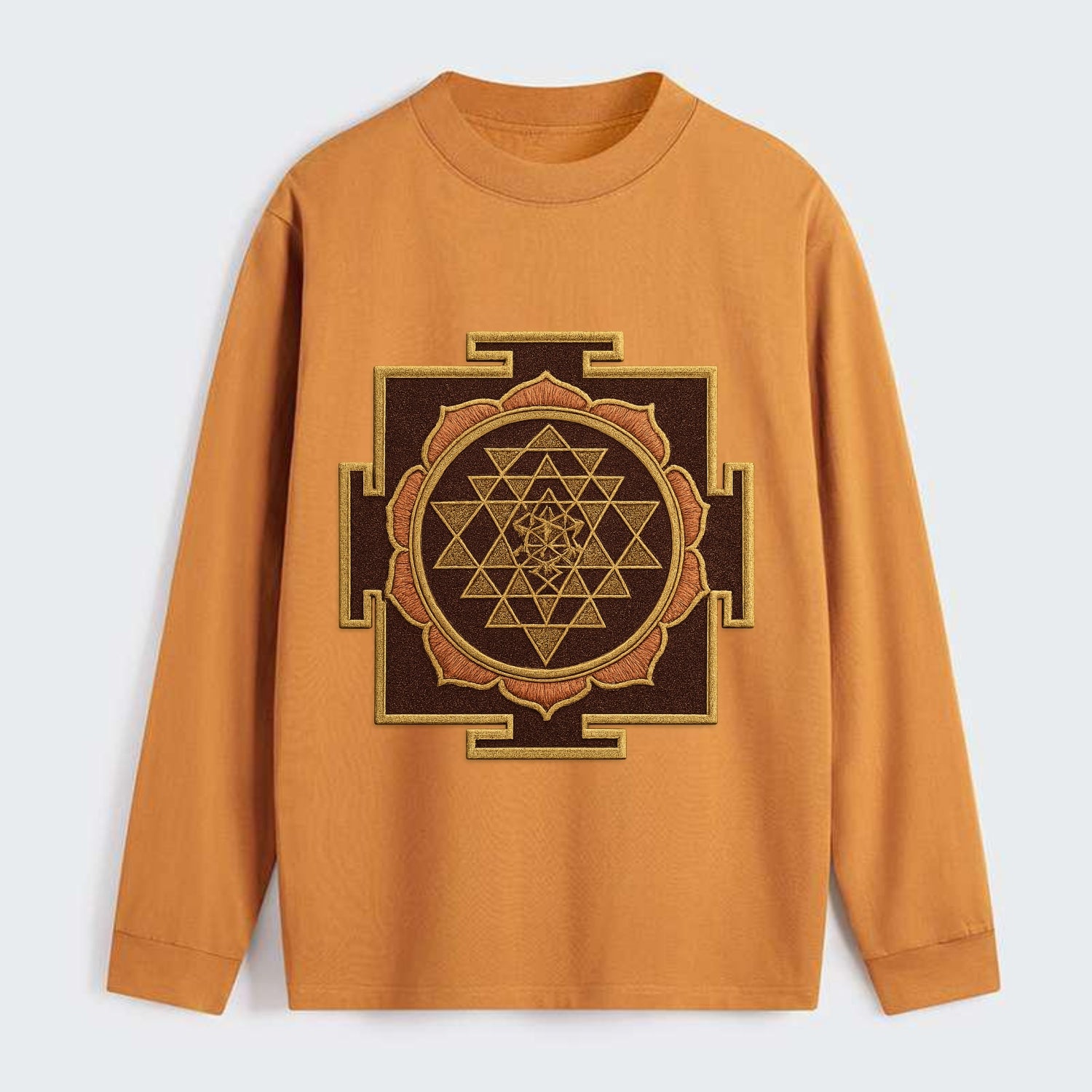 Sri Yantra  - Classic Long Sleeve Shirt - Orange