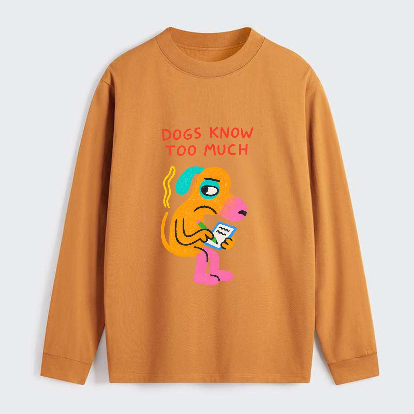 CATS OWN YOU | Cat on throne pointing down - Classic Long Sleeve Shirt - Orange