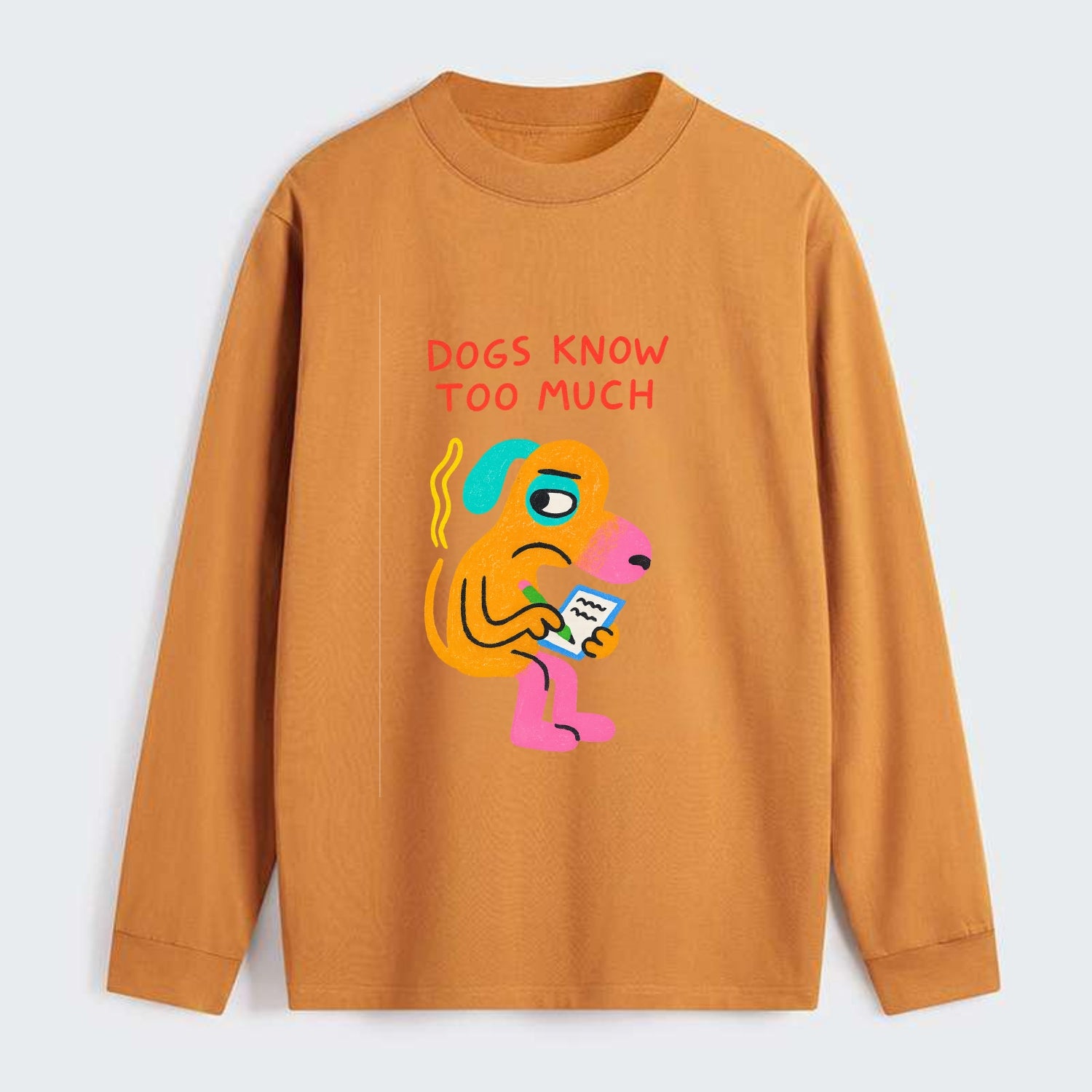 CATS OWN YOU | Cat on throne pointing down - Classic Long Sleeve Shirt - Orange